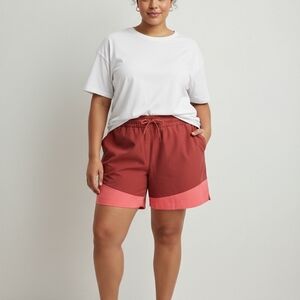 High Rise Athletic 4-way Stretchtech Curvy Women's Plus size 3X Red Shorts Comfy